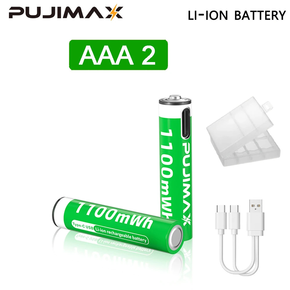 1.5V AAA/AA 3400Mwh 1100Mwh Rechargeable Battery USB Type-C Rechargeable Li-Ion