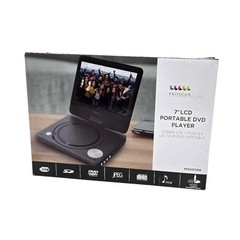 Proscan Elite Portable 7″ Swivel Screen DVD Player SD Card Slot 2.5 Battery BLK