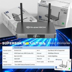 SuperBox S6 Max Android TV Box 4K Smart Media Stream Time Shift Voice Remote
