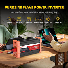 BELTTT 2000W Pure Sine Wave Inverter, Car Power Inverter 12V to 120V AC Converte