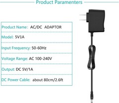 Versatile 5V 1A Adapter with 3.5×1.35mm Plug and Enhanced Safety Features