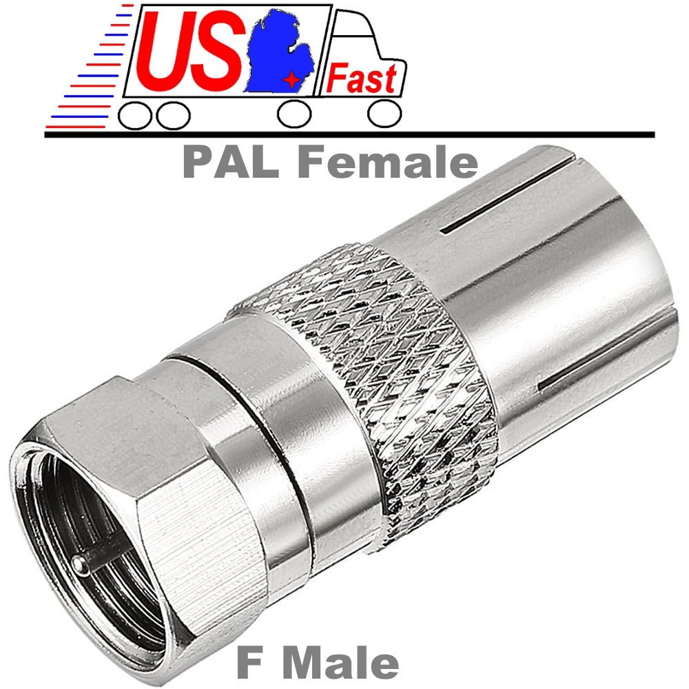 F Type Male to PAL DVB-T TV IEC Female RF Antenna CATV FM/Radio Coaxial Adapter