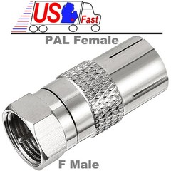 F Type Male to PAL DVB-T TV IEC Female RF Antenna CATV FM/Radio Coaxial Adapter