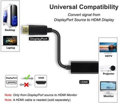 Display Port to HDMI Male Female Adapter Converter Cable Display Port DP to HDMI