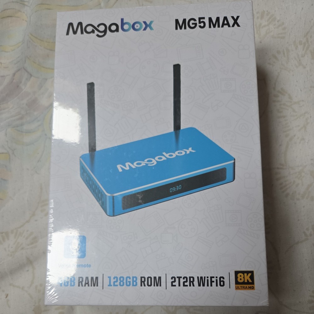 New 2026 Magabox MG5 MAX 8k UHD Media Box 4GB + 128GB Voice Command Remote