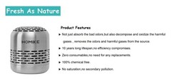 Refrigerator Deodorizer, Odor Eliminator,Last up to 10 Years Stainless Steel