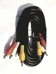 6FT COMPOSITE RCA AUDIO VIDEO CABLE YELLOW WHITE RED 6′ CORD for DVD VCR TV CAM