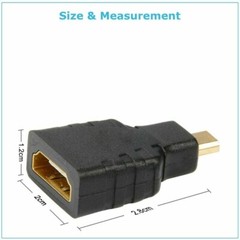 2 Pack Micro HDMI Type D Male To HDMI A Female Cable Adapter Converter Connector