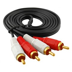 2 RCA Male to 2 RCA Male Cable Wire Gold Plated Cord Stereo Audio 4.4Ft