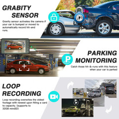 Touch Screen Dash Cam 4″ 1080P Dual Lens Car DVR Recorder Front And Rear Camera