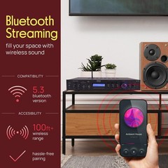 Pyle Home Theater Amplifier Audio Receiver 200W Digital AUX FM Antenna PDA7BU
