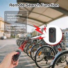 113dB Car Alarm System Anti-Theft Bike Alarm IP66 Waterproof Vibration Sensor