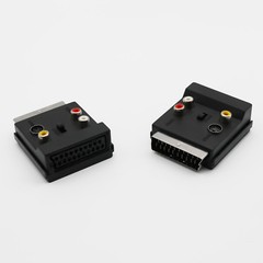 1x Switchable SCART Male to Female with S-Video 3 RCA Audio SCART Adapter