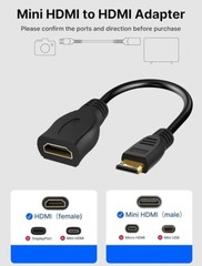 Mini HDMI Male to HDMI Female Converter Adapter Cable Cord 1080P HDTV Connector