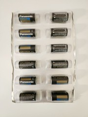 Panasonic Gold/Blue CR123A Lithium Battery 3V – 6, 12, or 24 pack
