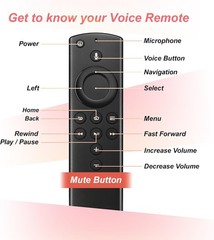 TV Remote Control L5B83H for Amazon 2nd 3rd Gen Fire TV Stick 4K W Alexa Voice