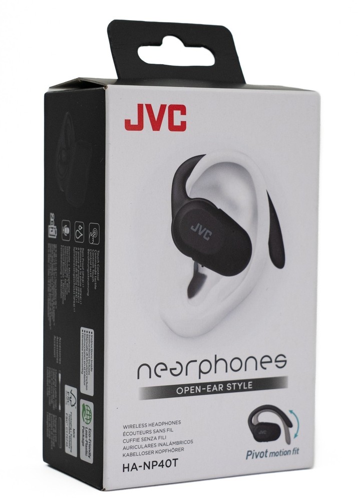 Jvc Nearphones Open Ear True Wireless Headphones, BT 5.4, up to 26 Hours – Black
