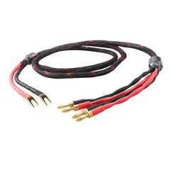 One Piece 12AWG OCC Pure Copper HIFI Audio Bi-wire Speaker Cable 2 to 4 Plugs