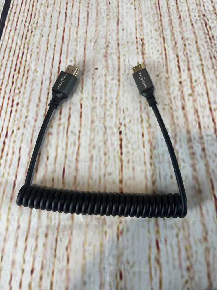 4K UHD Coiled HDMI Cable HDMI to Micro HDMI Spiral Cord Black Tested