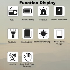 Emergency Radio AM FM WB 30000mAh Battery Solar Panel Radio For Household Use