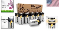 C Batteries Power 12 Pack Alkaline Long Lasting Household Use Devices
