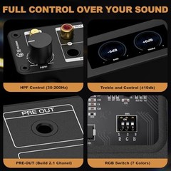 2 Channel Bluetooth Amp: HiFi 300W x2 Stereo Amplifier with BT 5.2 | HPF |