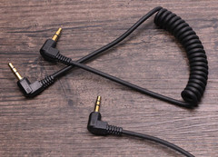 3.5Mm Coiled Audio Cable 90 Degree Male to Male Headphone Cable