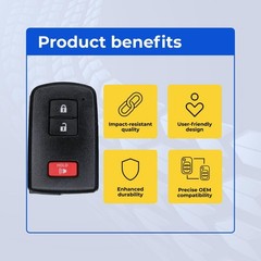 Replacement Smart Key Fob 2020 Toyota Tacoma FCC:HYQ14FBA MPN:89904-0E092 2-Pack