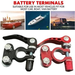 2 Car Battery Terminal Connector Top Post Positive Negative Heavy Duty Universal