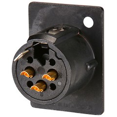 Neutrik NC3FP-B-1 XLR Panel Mount Female Black Gold Contacts