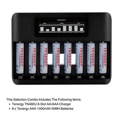 Tenergy TN480U TN474U USB Charger with AA AAA NiMH Rechargeable Battery