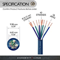 5 FT Feet 9 Multiple Conductor Speed Wire Speaker Cable 18 GA AWG Gauge Trailer