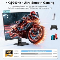 HDMI 2.1 Switch 3 in 1 Out, 8K@60Hz 4K@240Hz/120Hz 48Gbps, HDMI Switcher T01-32