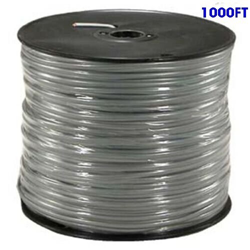 1000FT 28AWG 4-Conductor CCA Standard Wire Phone Cable Cord Modular Silver Satin