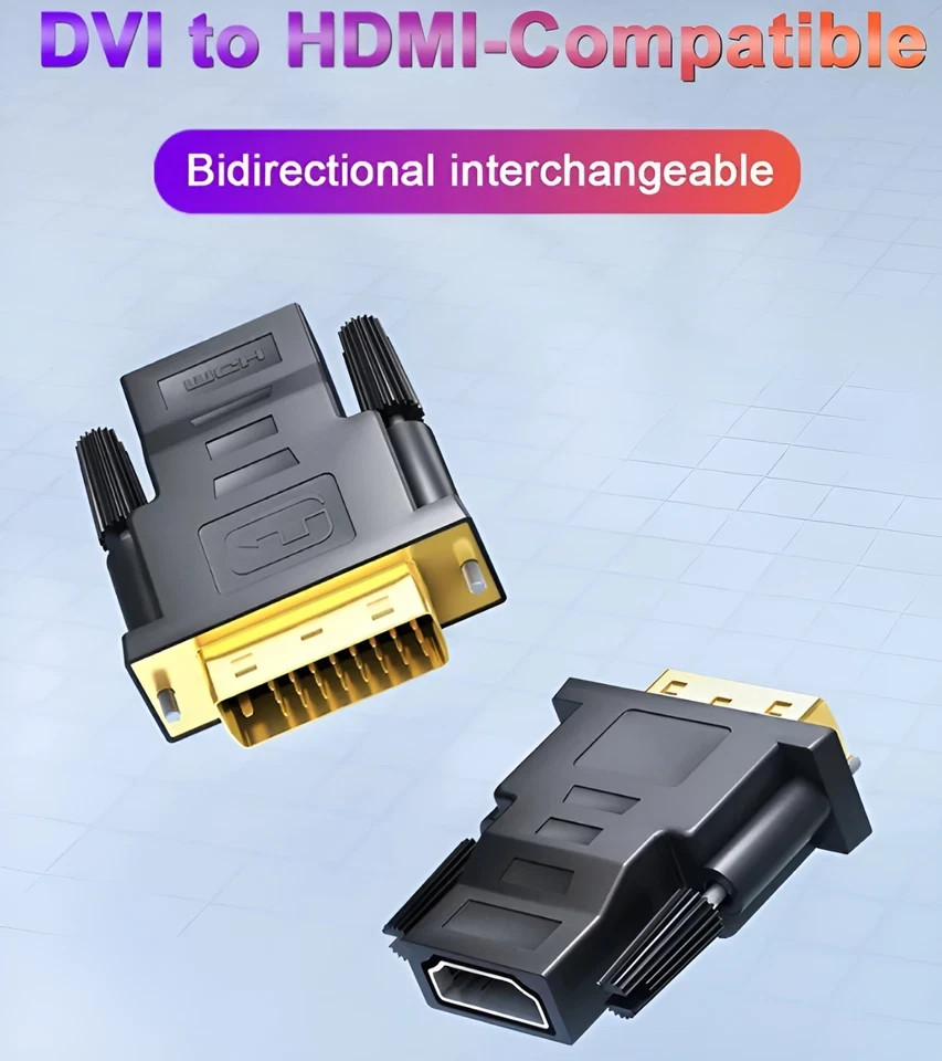DVI-D Male to HDMI Female Adapter for HDTV PC Monitor Projector Blu-ray