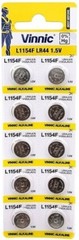 10 x Vinnic Size L1154 LR44 V357 357 AG13 Alkaline Watch Battery