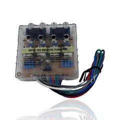 4CH Hi Low RCA Line Converter + Built-in Remote Turn-On, Ground Loop Isolator