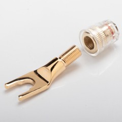 4PCS Speaker Wire Adapter Y Spade to Banana Female Gold Plated 4mm Connector