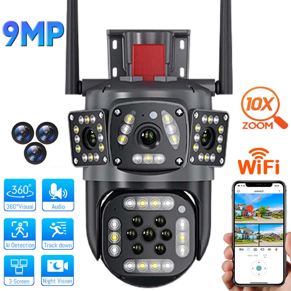 2PCS Camara De Seguridad 4K Wifi Inalambricas Para Exterior Con Vision Nocturna