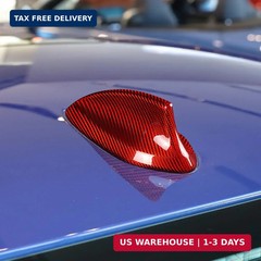 Bilisin Compatible with Car Carbon Fiber Shark Fin Antenna Cover Roof Aerials Ba