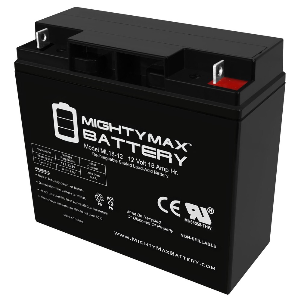 Mighty Max 12V 18AH SLA Battery for Briggs Stratton Generator B4489GS 193043GS