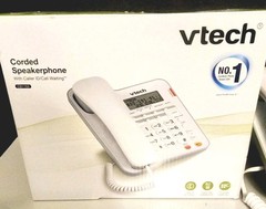 VTech CD1153 Corded Speakerphone w/ Caller ID – White New Open Box