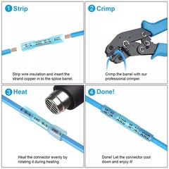 500/100x Waterproof Heat Shrink Butt Splice Wire Connectors Crimp Terminals Kits