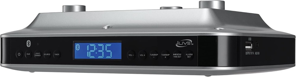 Radio FM Reloj Alarma Timer Digital Para Debajo Del Gabinete De Cocina Bluetooth