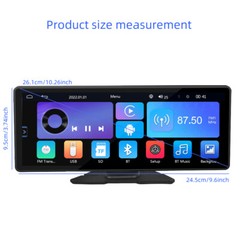 10.26″ Portable Car Stereo HD Wireless Carplay Android Auto +CAM Touch Screen FM