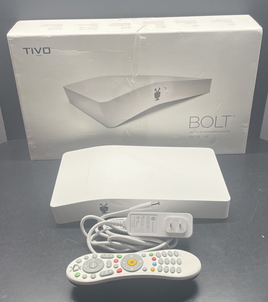 Tivo Bolt TCD849500 Unified Entertain System Cable DVR w Remote & Power Supply