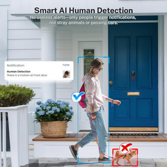 Wireless Video Doorbell Camera AI Human Detection 2 Way Audio Night Vision 2.4G