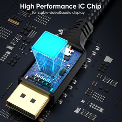 Display Port to HDMI Cable 3Ft, 4K@30Hz 1080P@120Hz [One-Direction] Displayport
