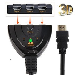 3 Port HDMI Switch Splitter 4K HD Switcher Selector for PS4 PS3 Xbox HDTV 3D