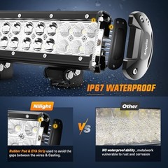 LED Light Bar with Yellow/Black Covers 2 PCS 12 Inch White+Yellow Black Cover